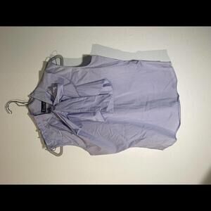 Sleeveless Blouse with Bow and shoulder button Detail XS